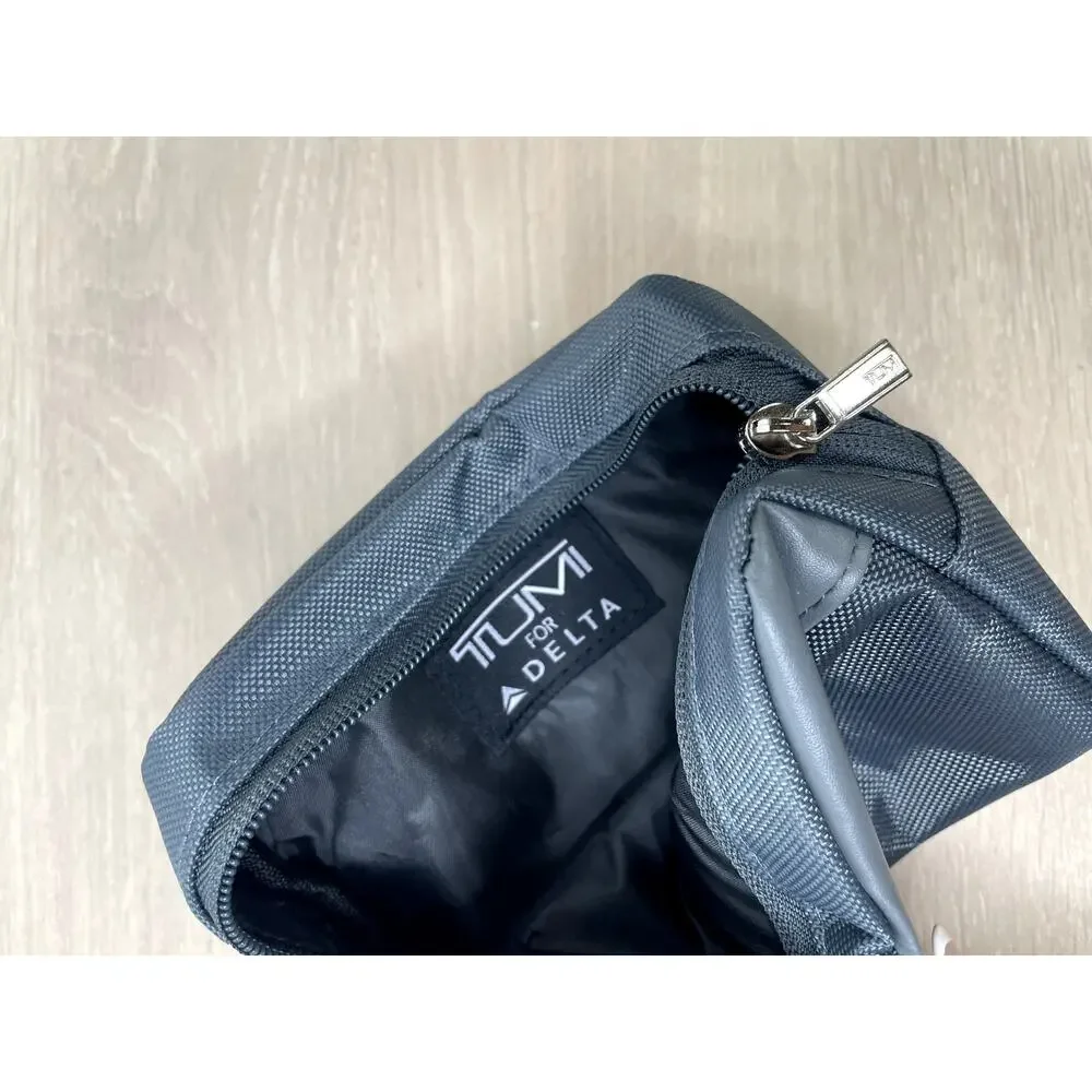 Tumi for Delta Small Zip Pouch Travel Case Cosmetic Bag Toiletry Bag